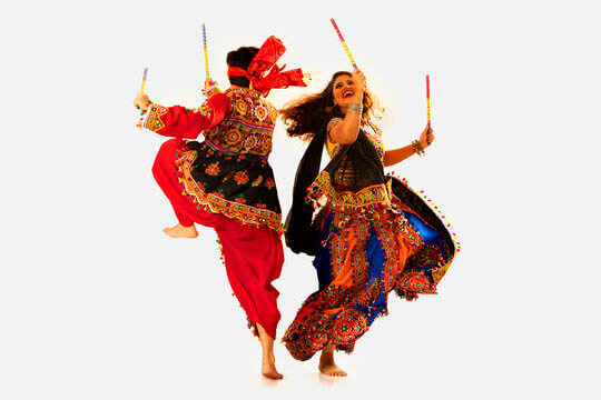 Young Garba dancers at college cultural fest